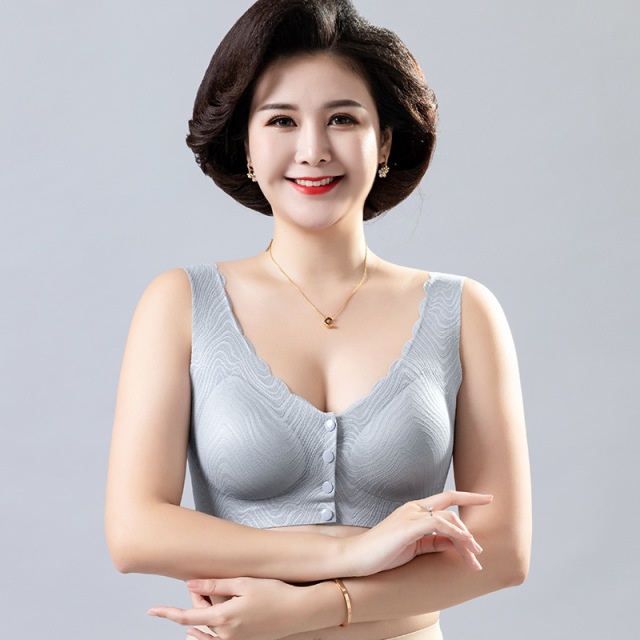 13614264.直播爆款妈妈内衣女舒适薄款中老年人背心式文胸中年妇女大码前扣