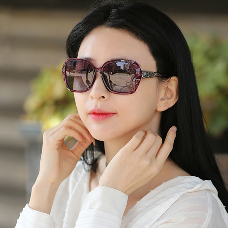 5153020.傲龙AORON 偏光太阳镜女士大框显瘦太阳镜彩膜镜片