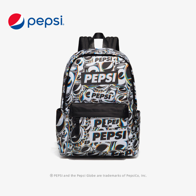 6305659.Pepsi百事 潮流动感背包旅行包时尚休闲尼龙印花学院牌大容量防泼水双肩包