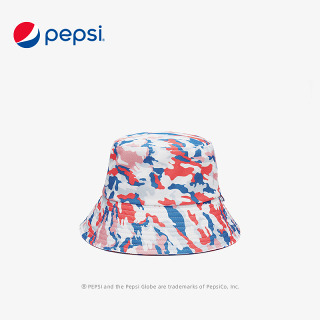 6310135.Pepsi百事 时尚休闲男女潮流舒适防晒遮阳迷彩渔夫帽