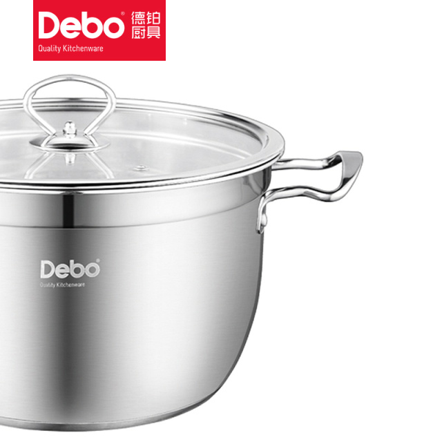 6534898.Debo德铂贝勒堡蒸锅不锈钢汤锅电磁炉燃气通用锅26cm