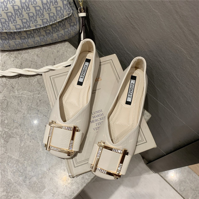 13359566.曼丽玲春秋款方扣装饰方头低跟女士单鞋