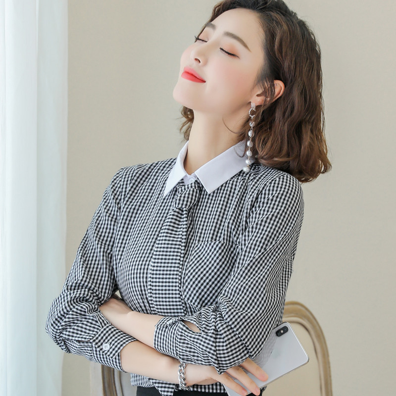6724221.七玻威时尚简约女式衬衫气质大方优雅纯棉舒适雪纺衫【七玻威女装1】