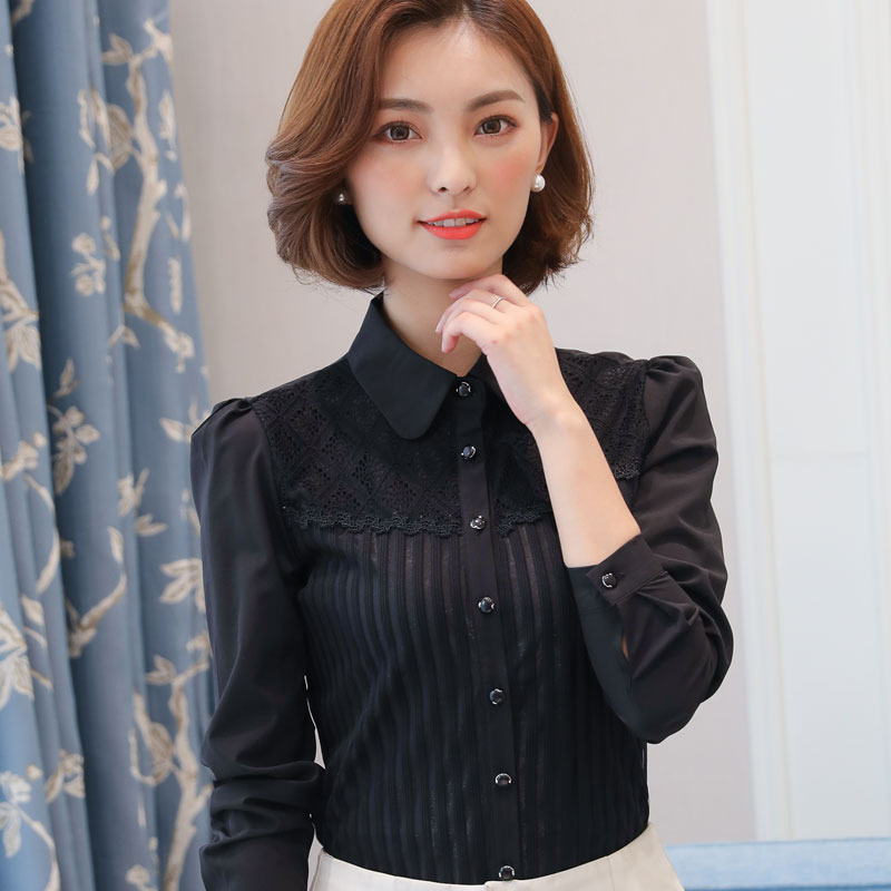 6724226.七玻威时尚简约女式衬衫气质大方优雅经典长袖衬衫【七玻威女装1】