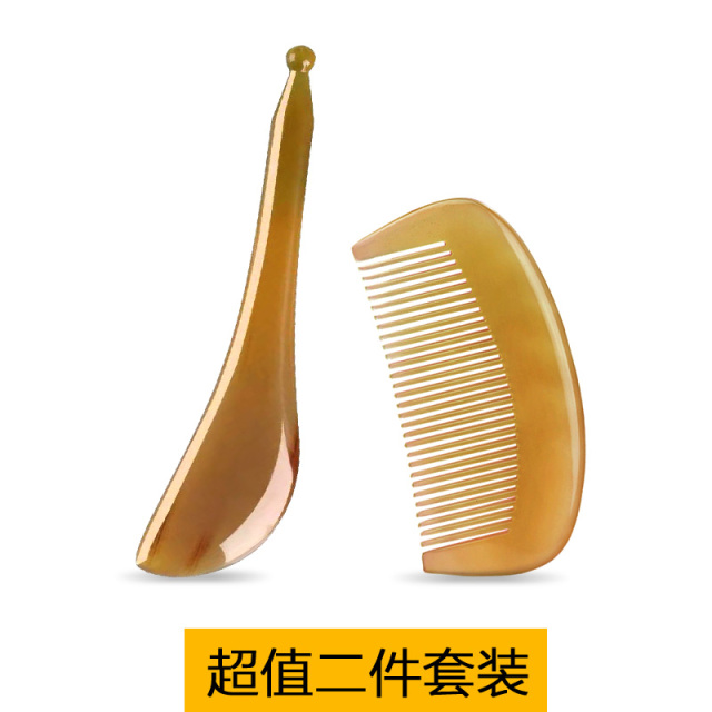6822921.（超值二件套）天然牛角拨筋棒+口袋梳
