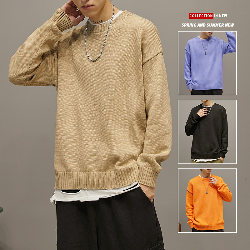 6825821.淘贝鼠男式简约经典百搭舒适潮流高品质圆领毛衣【淘贝鼠男装1】