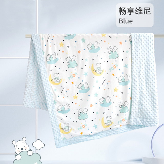12087637.【夹棉款】豆豆毯婴儿秋冬幼儿园午睡盖毯儿童毛毯