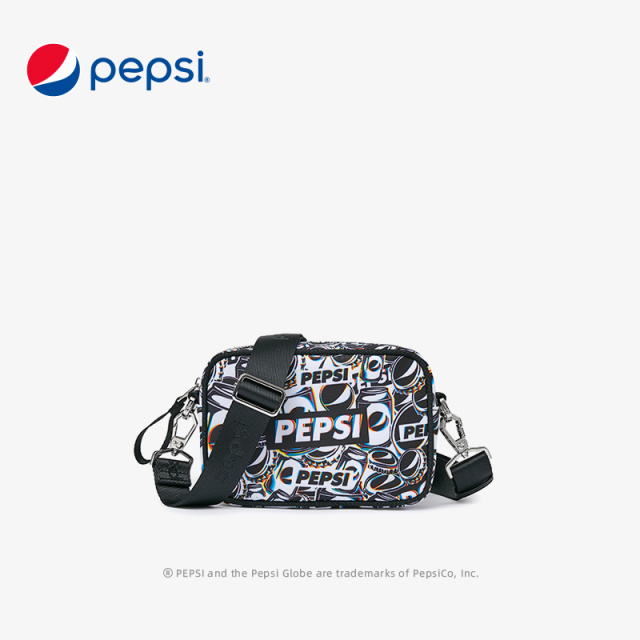 6917637.Pepsi百事 时尚休闲简约印花动感单肩斜挎包大满罐小方包