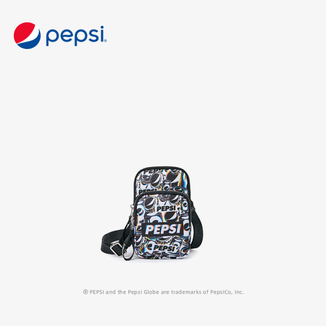 6917659.Pepsi百事 时尚休闲简约印花动感单肩斜挎包大满罐手机包