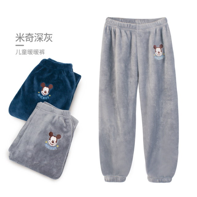 12087692.迪士尼米奇儿童暖暖裤男童裤子冬季保暖加厚居家裤秋冬长裤