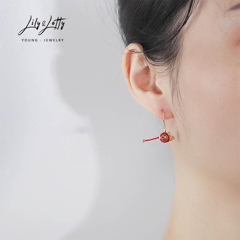 6988403.【福星高照】萌趣鼠耳环本命年中国风生肖耳饰时尚耳环耳钉女