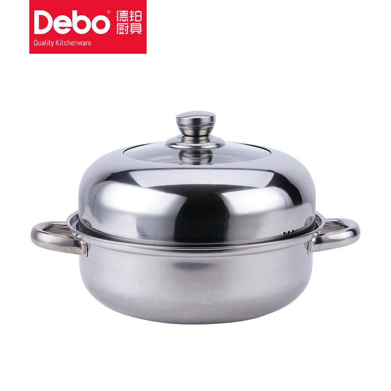 6647636.Debo 德铂柏林公爵c蒸锅汤锅不锈钢多用锅26cm燃气电磁炉通用