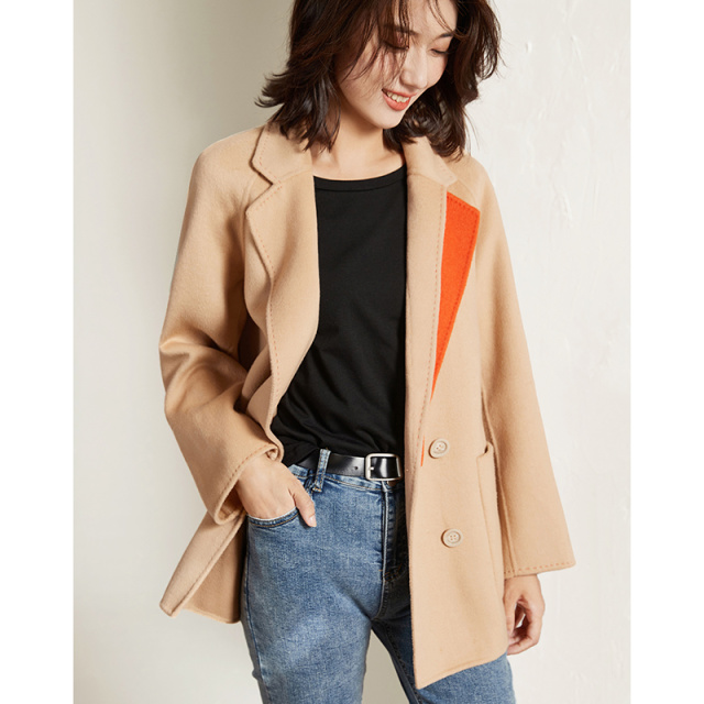 13027858.瑞品集团JEANS撞色双面呢外套