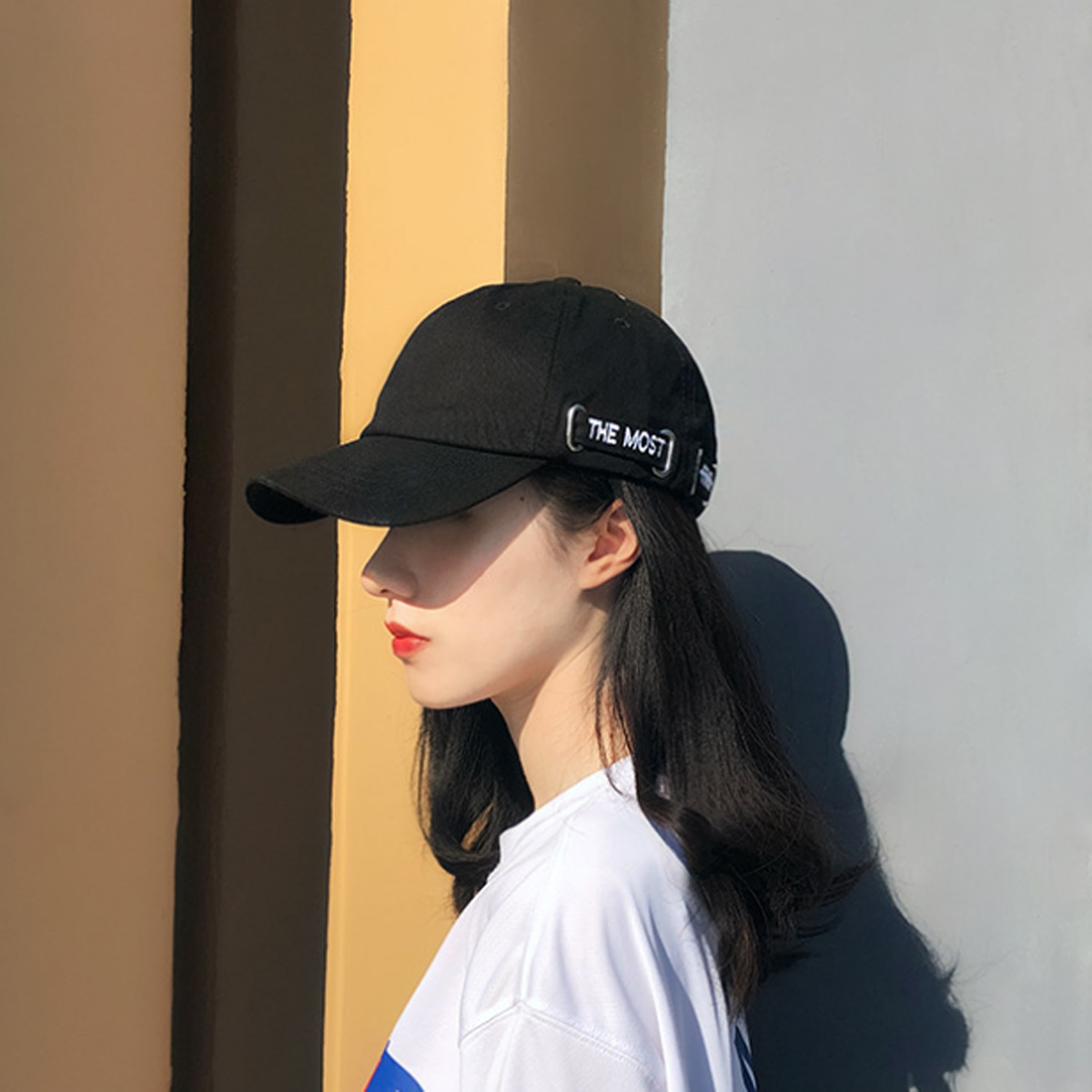 7093351.凯撒KAISER 帽子女鸭舌帽韩版潮休闲百搭学生情侣街头刺绣遮阳棒球帽男
