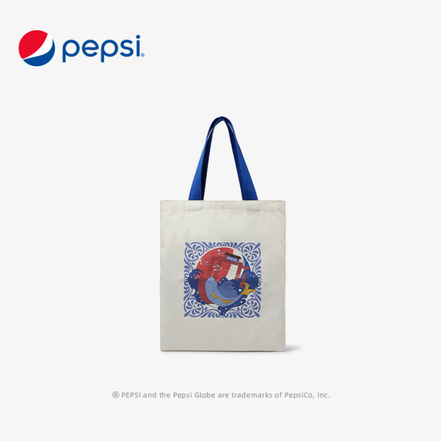7099951.Pepsi百事 时尚潮流鱼跃龙门帆布袋环保购物袋印花图案手提袋