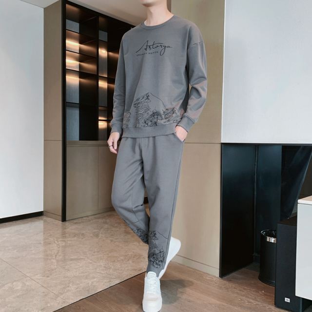 6755697.7-CY潮牌新品男式套装简约时尚休闲运动两件套【7-CY男装1】