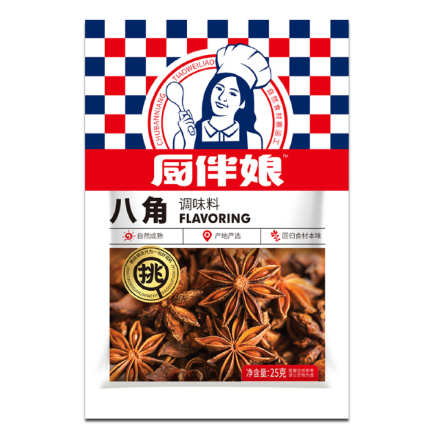 12693402.厨伴娘八角25g*1袋 大料香味调料保质期18个月近期生产