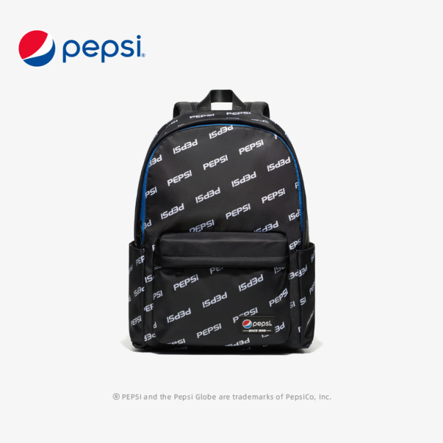7143470.Pepsi百事 时尚休闲背包旅行包尼龙百事经典满印双肩包学院风