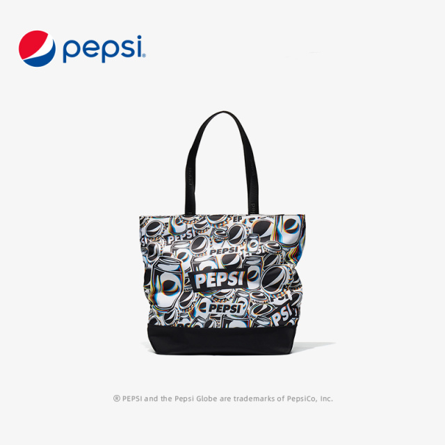 7143731.Pepsi百事 托特包印花尼龙单肩包动感潮酷大满罐手提包大容量