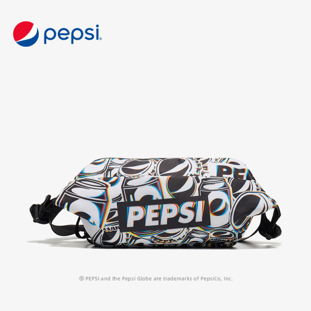 7143746.Pepsi百事 新品时尚休闲腰包胸包印花包潮酷大满罐腰包