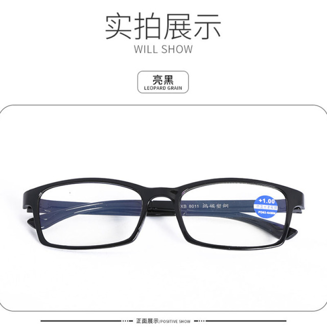 7160429.舒适耐摔折防蓝光树脂加膜便携老花镜