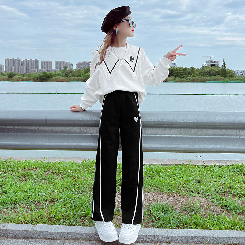 13188893.女童套装春秋2026新款洋气运动服套装女大童儿童休闲阔腿裤两件套