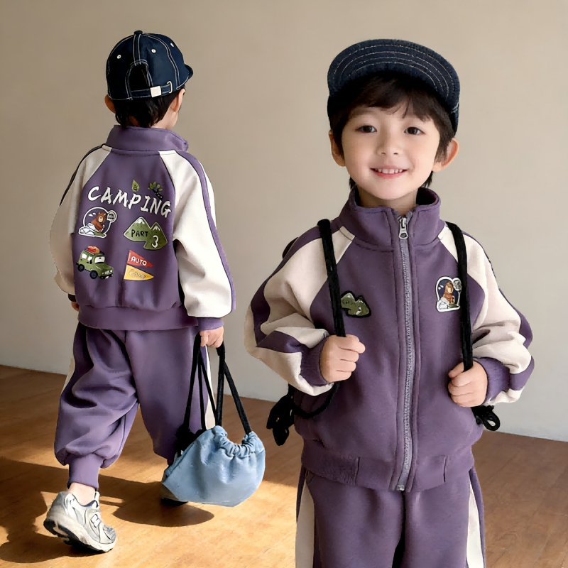13186244.男孩2026套装儿童春秋运动衣服男童宽松上衣裤子套装时髦帅气