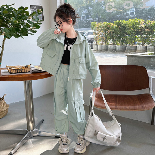 13189590.女童运动套装2026春秋季洋气儿童有型新品中大童工装裤新款宽松酷