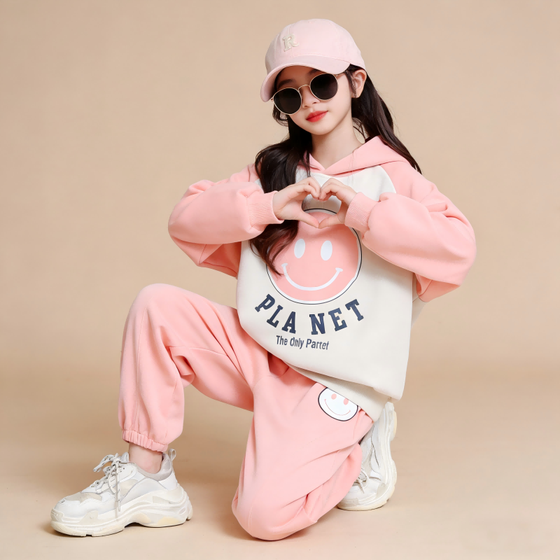 13189722.女童卫衣套装2026新款洋气秋装女孩连帽上衣儿可爱童装春秋季大童衣服