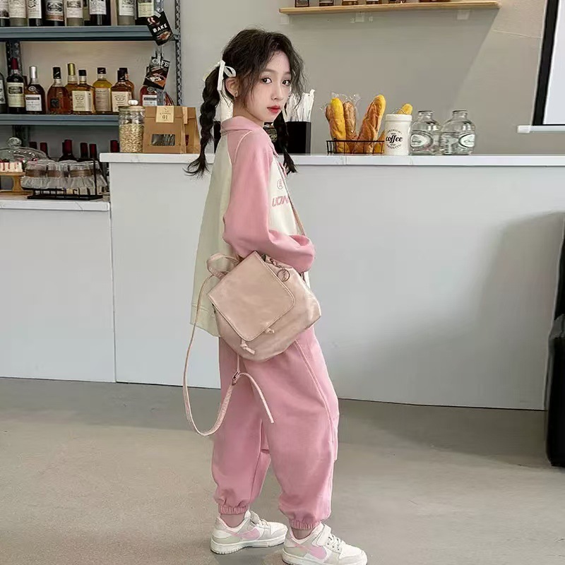 13189502.女童套装春秋时尚新款大童女孩洋气童装洋气卫衣网红运动裤两件套