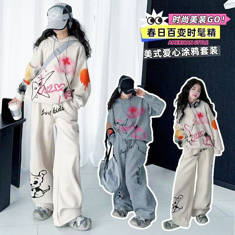 13190594.女童2026新款秋季穿搭设计感套装中大童阔腿裤女孩时尚宽松两件套