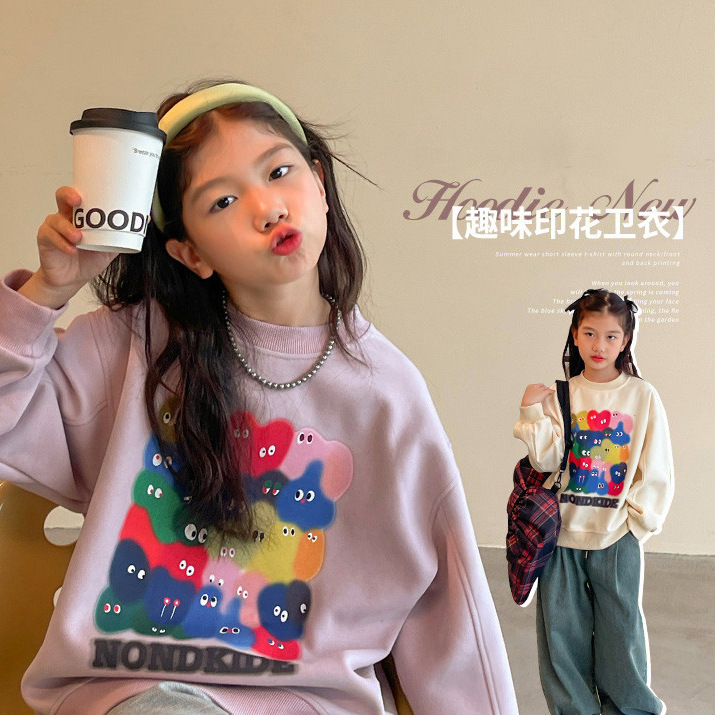 13192580.女童卫衣春秋款2026新款洋气儿童春装上衣女孩常规时髦套头卫衣