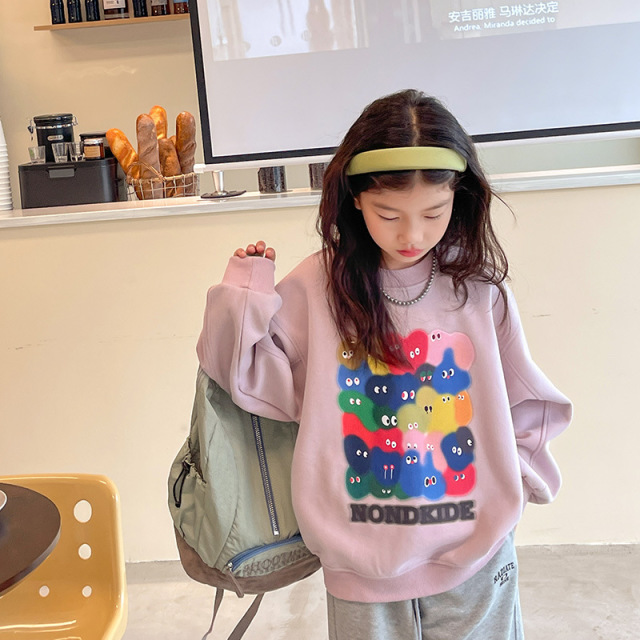 13192580.女童卫衣春秋款2026新款洋气儿童春装上衣女孩常规时髦套头卫衣