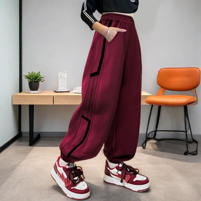 13200076.女童裤子2026春秋款女大童春季运动裤阔腿卫裤春装儿童哈伦裤新款