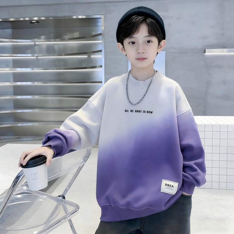 13198927.男童渐变卫衣春秋款2025新款洋气儿童炸街秋装上衣男孩打底衫痞帅
