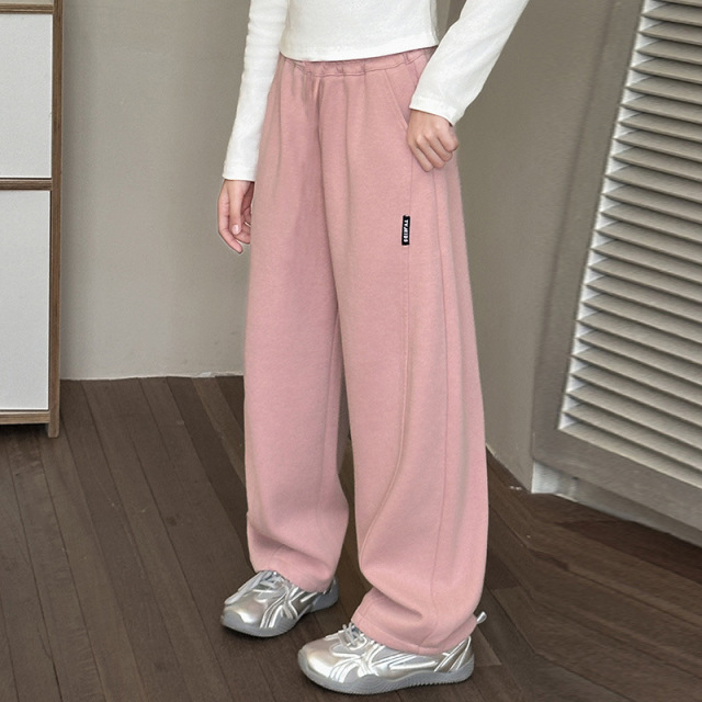 13199988.女童春装运动裤子儿童春季2025新款阔腿卫裤女孩春秋款女大童装