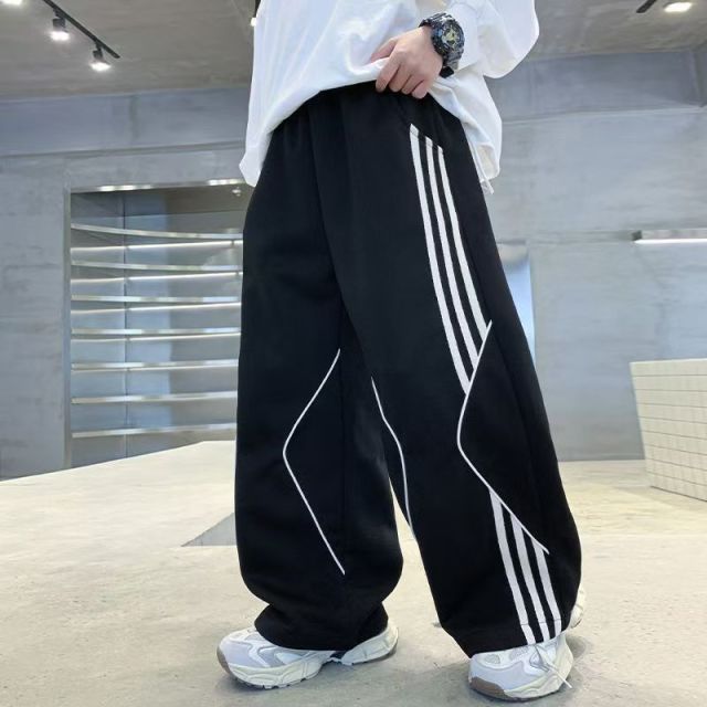 13205189.儿童春秋潮酷卫裤 男童条纹宽松百搭中大童休闲长裤子
