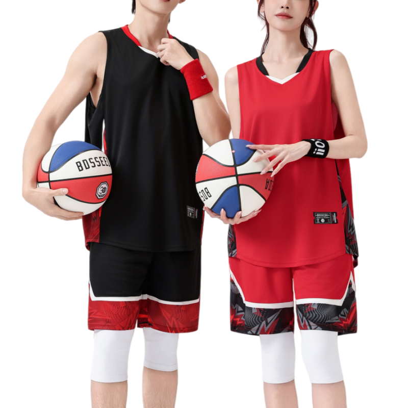 13287008.新款 V 领篮球服套装 男女同款透气速干透气篮球服两件套比赛训练队服