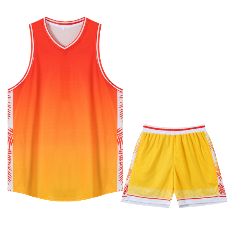 13290979.渐变撞色篮球服套装 国潮花纹 透气速干男款篮球训练服运动休闲队服
