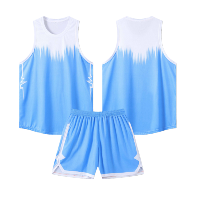 13291096.2026 新款渐变篮球服套装 冰感速干 个性心电图纹比赛训练两件套