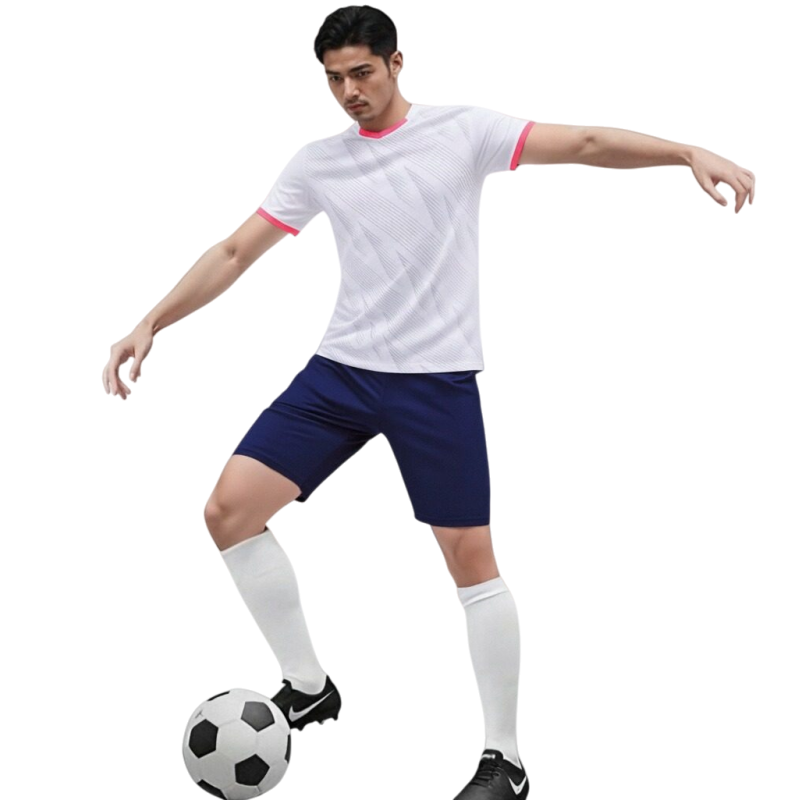 13293201.V 领条纹足球服套装 速干透气亲肤 夏季新款男款团队比赛训练两件套