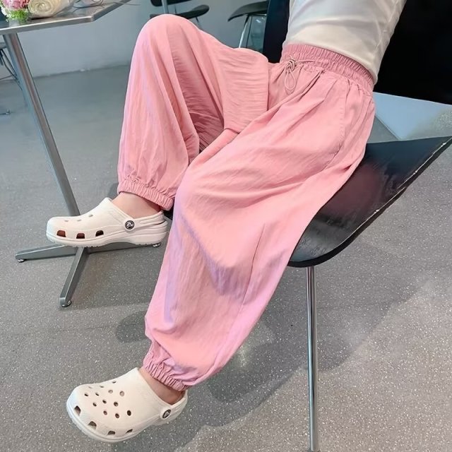 13423731.中大童女童夏季轻薄运动裤子亲肤透气防蚊洋气百搭女孩时尚长裤子