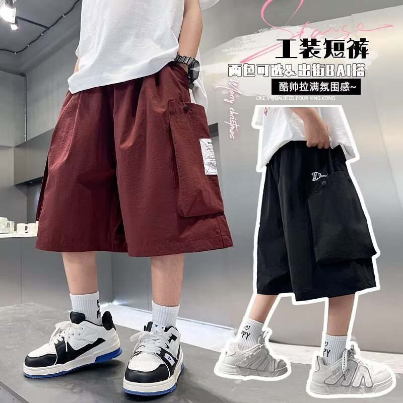 13429716.儿童韩版工装休闲运动裤 男童夏季薄款透气防 蚊裤子
