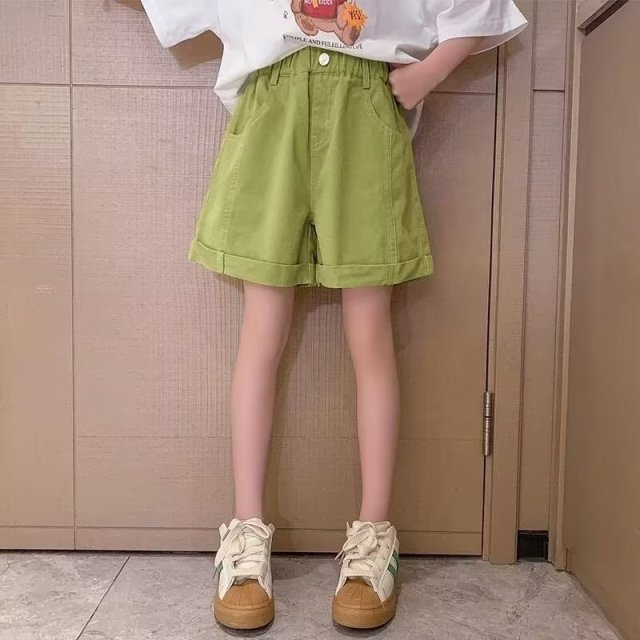 13428316.女童夏季纯棉阔腿短裤薄款高腰宽松儿童休闲运动百搭裤