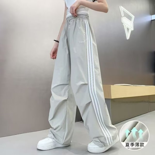 13430872.中大童女孩凉感速干运动裤夏款宽松显瘦休闲运动工装裤子女童长裤