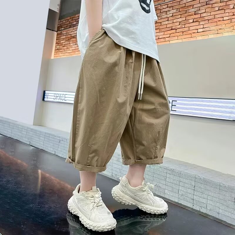 13429615.儿童韩版时尚运动裤 男童夏季薄款透气防 蚊裤子
