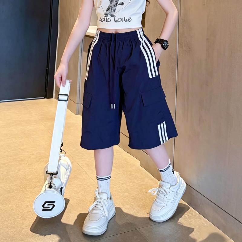 13430320.女童夏季冰丝工装裤时尚裤薄款透气儿童运动休闲裤子