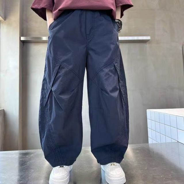 13433843.男童夏季冰丝阔腿裤薄款透气儿童速干防 蚊休闲运动灯笼长裤