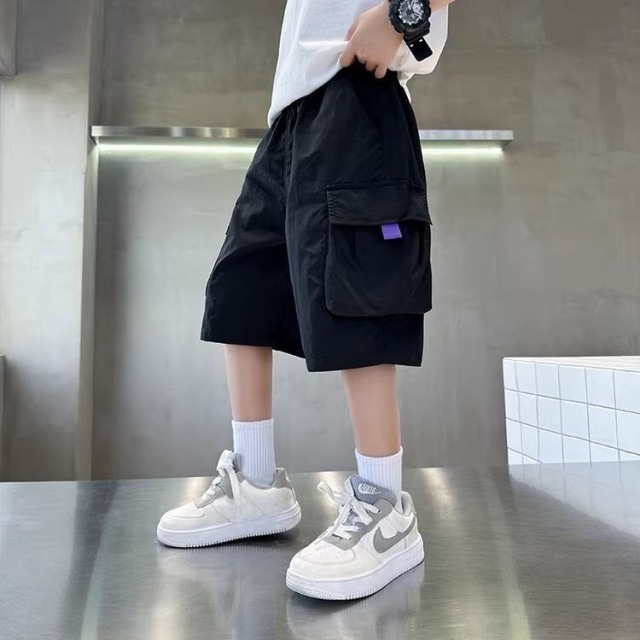 13440652.男童夏季工装短裤中大童薄款速干五分裤儿童休闲运动裤