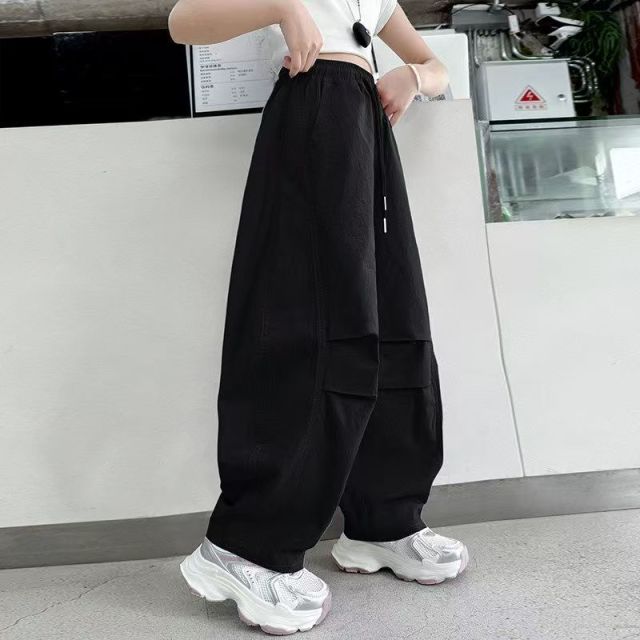 13440822.儿童夏季速干弯刀裤女童中大童多色透气防蚊运动休闲裤